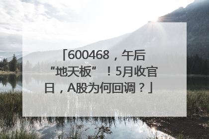 600468，午后“地天板”！5月收官日，A股为何回调？