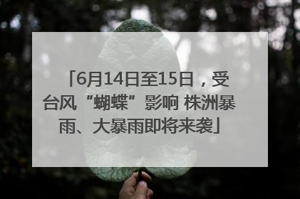 6月14日至15日，受台风“蝴蝶”影响 株洲暴雨、大暴雨即将来袭
