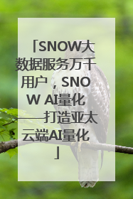 SNOW大数据服务万千用户，SNOW AI量化——打造亚太云端AI量化