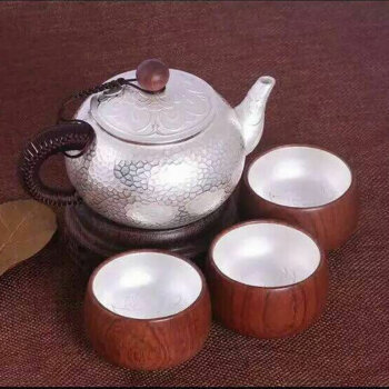 丰泽西足银茶壶套装莲花款银茶具银公道杯银茶漏银休闲功夫茶具 套装茶壶1件茶杯3个公道杯1件茶漏1件【图片 价格 品牌 报价】-京东